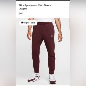 Nike Joggers Maroon, in Long